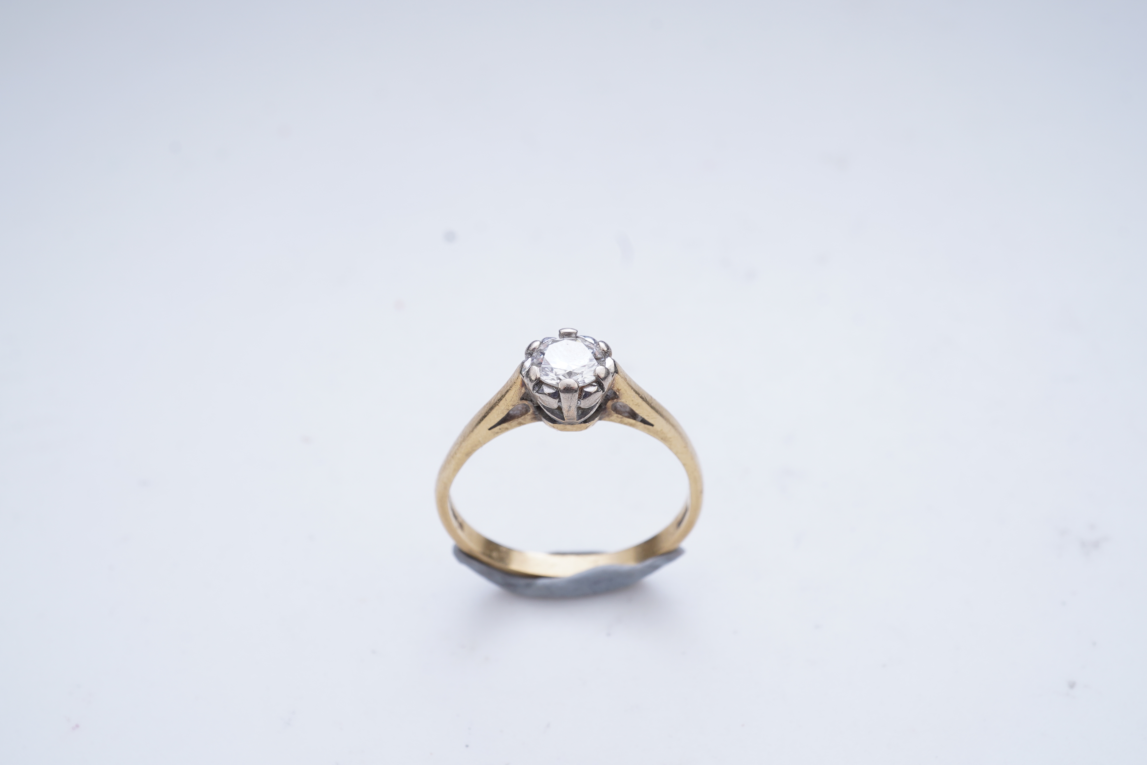 A diamond solitaire ring